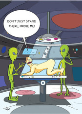 Alien probe - 159  Funny Gay Adult Birthday Cards 6 Pack
