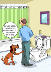 Peeing in the dogs water bowl - 376 Funny Birthday Cards 6 Pack