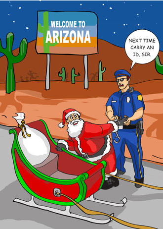 Border patrol - 1565 Funny Christmas Cards 6 Pack - Vash Designs