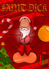 Saint Dick Christmas -1588 Adult Humor Christmas Cards  6 Pack