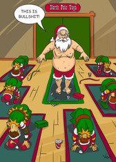 Santa Yoga Christmas - 1607 Humorous Christmas Cards  6 Pack