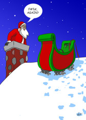 Santa Sled Robbed Christmas - 1506 Hilarious Christmas Cards 6 Pack