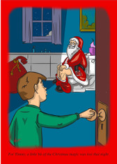 Santa on Toilet - 1622 Funny Christmas Cards  6 Pack