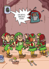 Elf Circle Jerk - 1553 Adult Humor Christmas Cards  6 Pack