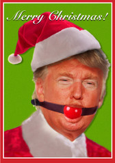 Gagged Trump Santa - 1582 Adult Humor Christmas Cards  6 Pack