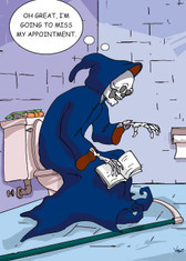 Death on the Toilet - 114 Funny Birthday Cards 6 Pack