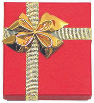 12 Boxes - Linen Red Bow Tie Gift Boxes for Large Errings - 2 1/8" x 3 1/8" x 1"