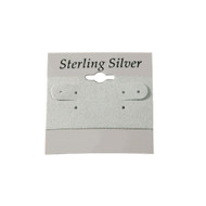 Sterling Silver Black Font Printed Grey Hanging Earring Cards - 2" x 2" - 100pcs/pk
