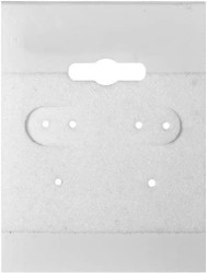 White Plain Hanging Earring Cards - 1 1/2" x 2" - 100pcs/pk