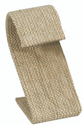 Burlap Fabric Single Tall Slim Curved Earring Display 3 1/2"H