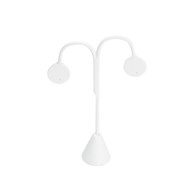 White Faux Leather Single Earring Display Tear Drop Shape 5 1/4"H