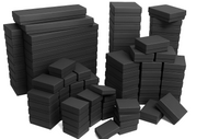 10 Boxes-MADE IN THE USA Matte Black Kraft Cotton Filled Boxes
