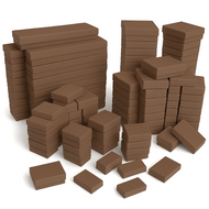 10 Boxes-Chocolate Kraft Cotton Filled Boxes