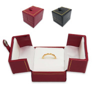 Red and Black Large Ring Snap-Tab Leatherette Boxes