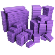 10 Boxes-Purple Kraft Cotton Filled Boxes