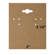 Kraft Paper-Covered Plastic Kraft Hanging Earring Cards - 2" x 2.5" - 100Pack