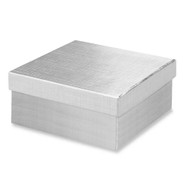 10 Boxes-SilverLinen CottonFilledBoxes-3 1/2" x 3 1/2" x 2"H