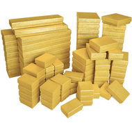 10 Boxes-Gold Linen Foil Cotton Filled Boxes