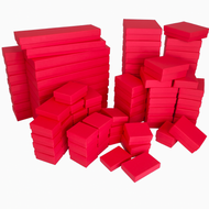 10 Boxes-Red Kraft Cotton Filled Boxes