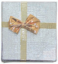 12 Boxes - Linen Shiny Silver Bow Tie Gift Boxes for Bracelet or Watch - 3 3/8" x 6 1/4" x 1"