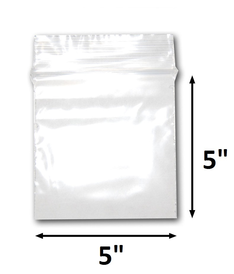 Download 5" x 5" Reclosable Plastic Zipper Bags 2 Mil, Clear. (100 Bags) - 888 Display USA, Inc.