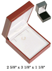 Black Earring/Pendant w/White Satin interior Classic Leatherette Box