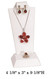 White combination midsize jewelry display stand with Earrings, Necklace and Ring on mounted on stand for display