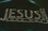 Black Satin Lap Scarf with Rhinestone Lettering  " JESUS One Way To Heaven"