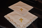 White Cotton Hankies with Golden Cross