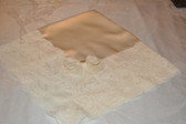 Whipped Cream Satin Lap Scarf with Deep Cream Lace and Bow
