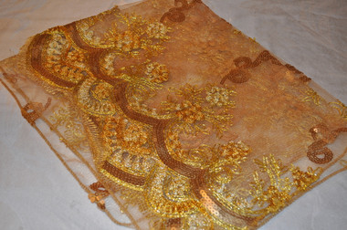 Deep Golden Beauty Scarf with Bling