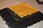 Lemon Yellow Lap Scraf with Black Lace 