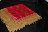 Fuchsia with Gold Crosses and Gold Lace