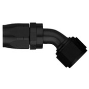 Startlite Fitting;Black Anodized -10AN Hose Size; 45 deg. Elbow; Reusable Aluminum Swivel