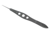 Castroviejo Suturing Forceps 0.12mm 1 x 2 Teeth On A Three-Holed Handle, 20mm Straight Shafts, And An Overall Length Of 4 1/4" (110mm)