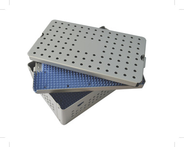 Aluminum Sterilization Tray Large Deep Double Layer Size 10'' x 6'' x 1.5'' (CalTray A4100)