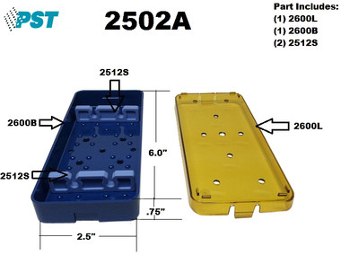 PST Knife Sterilization Tray 2.5'' x 6.0'' x 0.75'' (2 Slot ) (2502A)