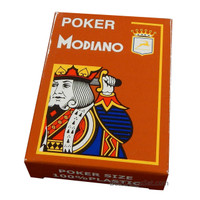 Modiano Italian Poker Game Plastic Playing Cards, Orange Poker, Made in Italy