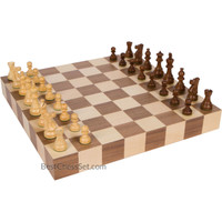 Athena Tournament Chess Inlaid Wood Board Game with Weighted Wooden Pieces, Large 18 x 18 Inch Set