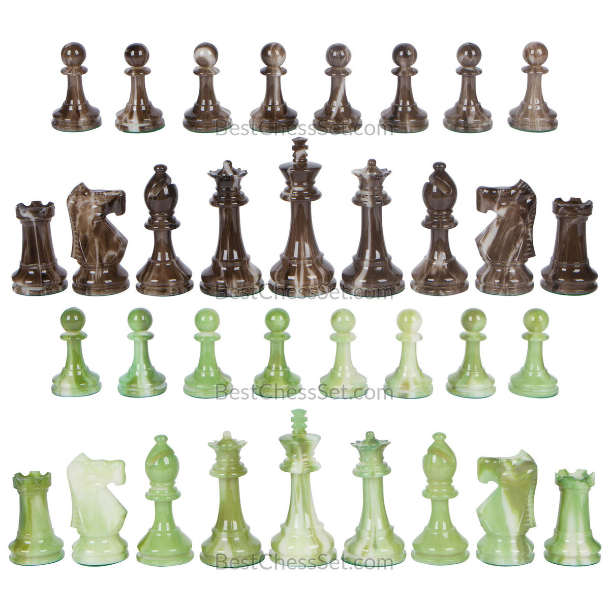Zeus High Polymer Heavy Weighted Chess Pieces with 3.75 Inch King