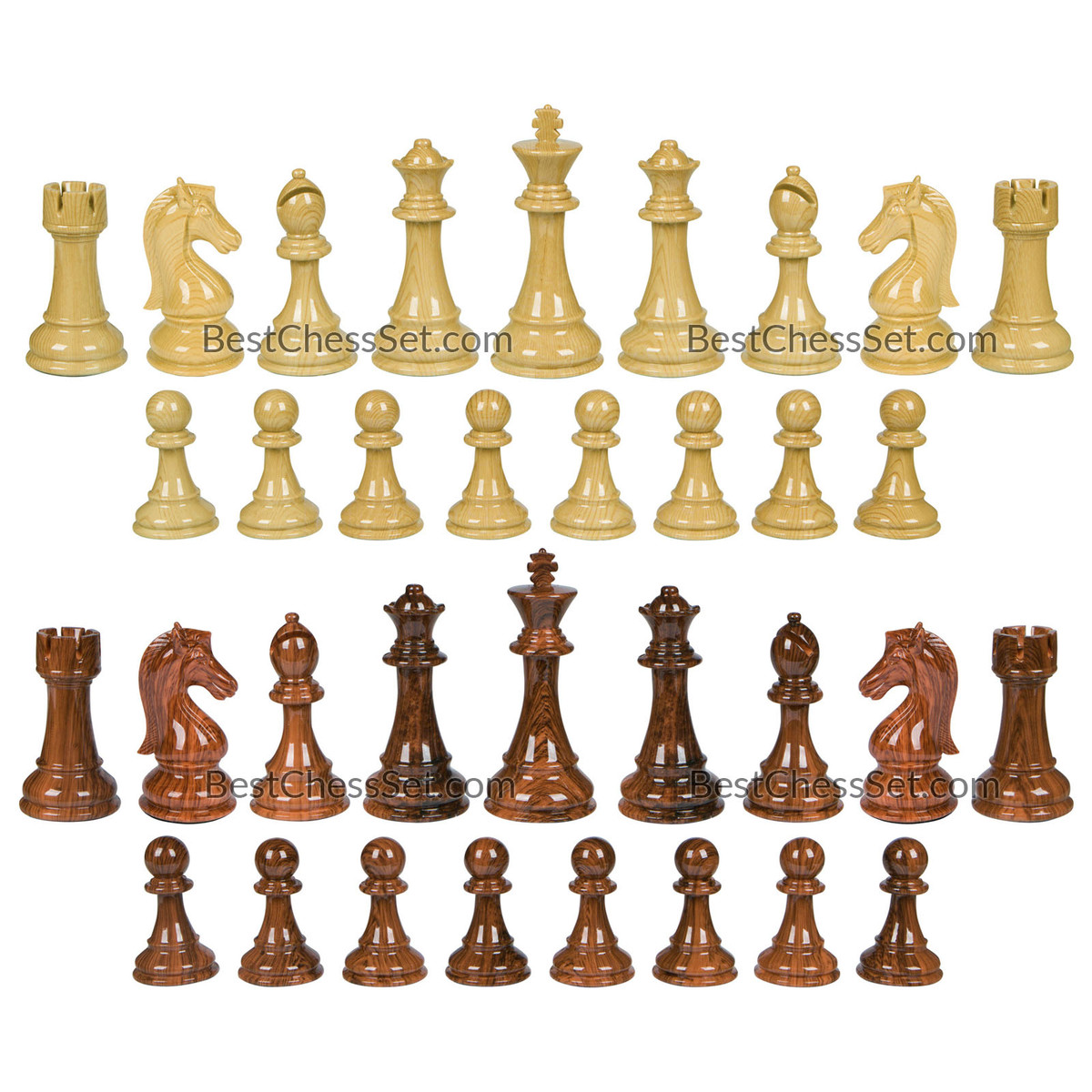 Ellis High Polymer Weighted Chess Pieces with 3.75 Inch King and 