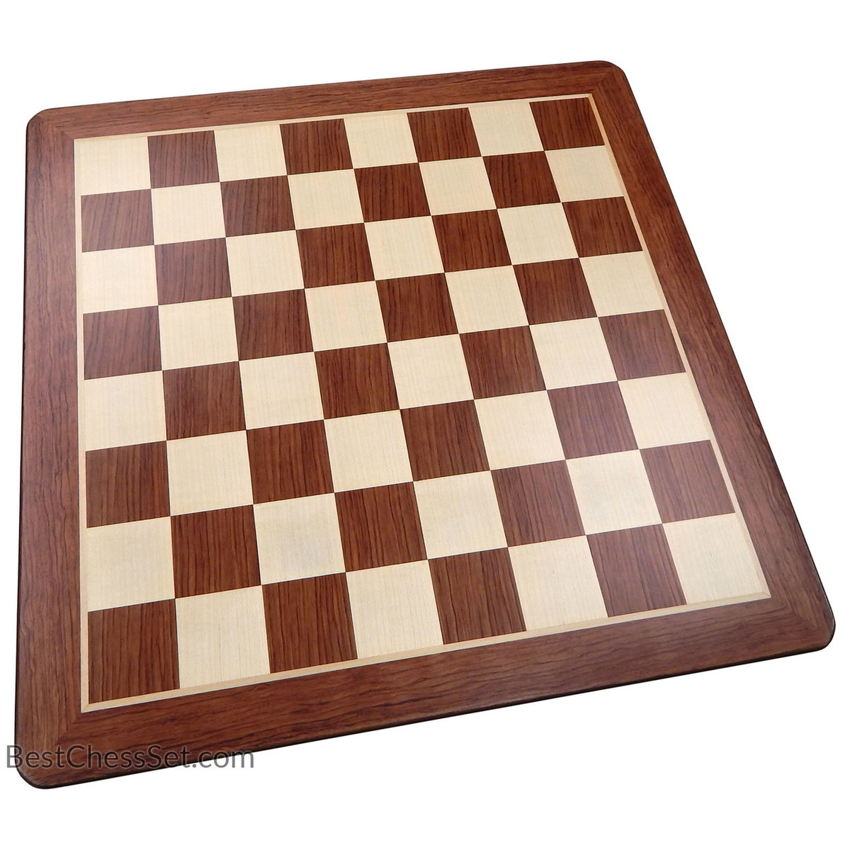 LARGE 19" WOODEN CHESS BOARD NATURAL MAPLE & WALNUT WOOD NEW 