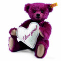 EAN 000249 Steiff mohair Florian the love messenger Teddy bear, bordeaux