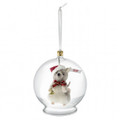 EAN 021657 Steiff mohair Christmas mouse in bauble ornament, gray/white