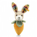 EAN 240829 Steiff plush Carrie rabbit grip toy with rustling foil and rattle, beige/orange/green