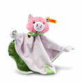 EAN 241017 Steiff plush Happy Farm Piggilee pig comforter with rattle, pink/green