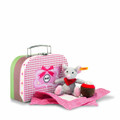 EAN 113604 Steiff plush Picnic Friends Mr. Little mouse in suitcase, gray/multicolored