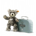 EAN 109911 Steiff plush Lommy Teddy bear in suitcase, gray/beige