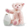 EAN 006760 Steiff mohair Rose Teddy bear with Rosenthal vase, pale pink