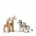 EAN 421457 Steiff mohair Noah's Ark zebras and giraffes, multi colored